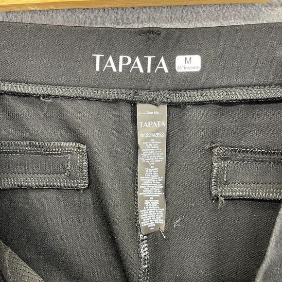 TAPATA Pants Womens Medium Black Stretchy Straight Pockets - Picture 10 of 15